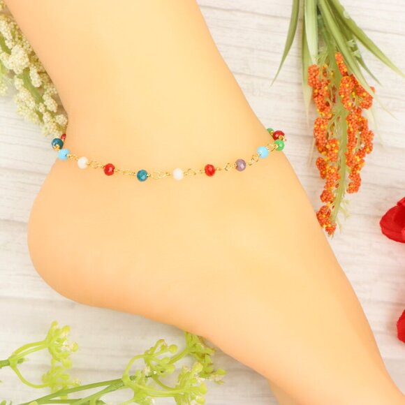 "Handmade Anklet – Elegant & Delicate Jewelry for Women | UNVRC1424 - Picture 10 of 10